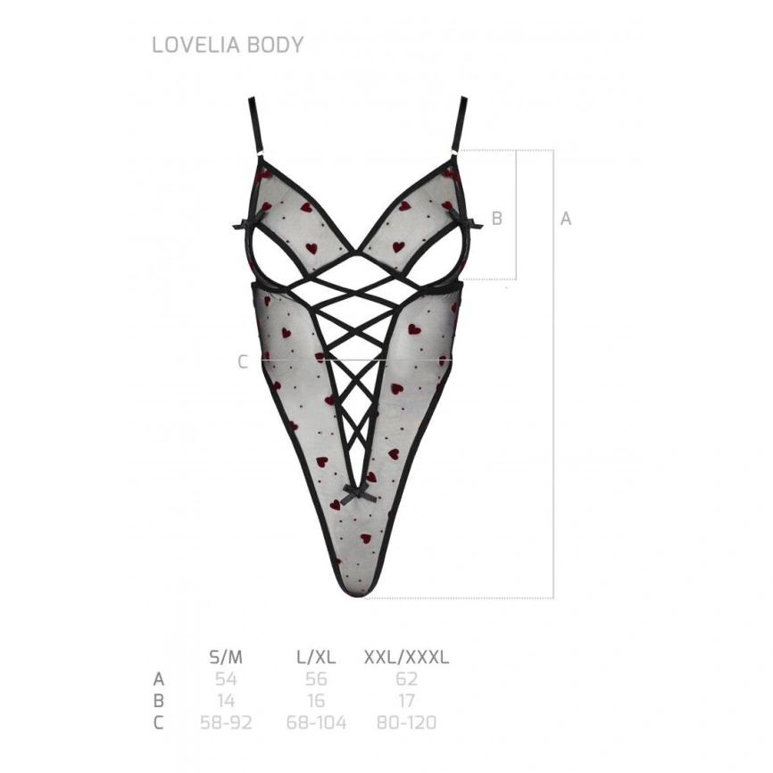 Эротическое боди с рисунком Passion LOVELIA BODY S/M, black фото 14
