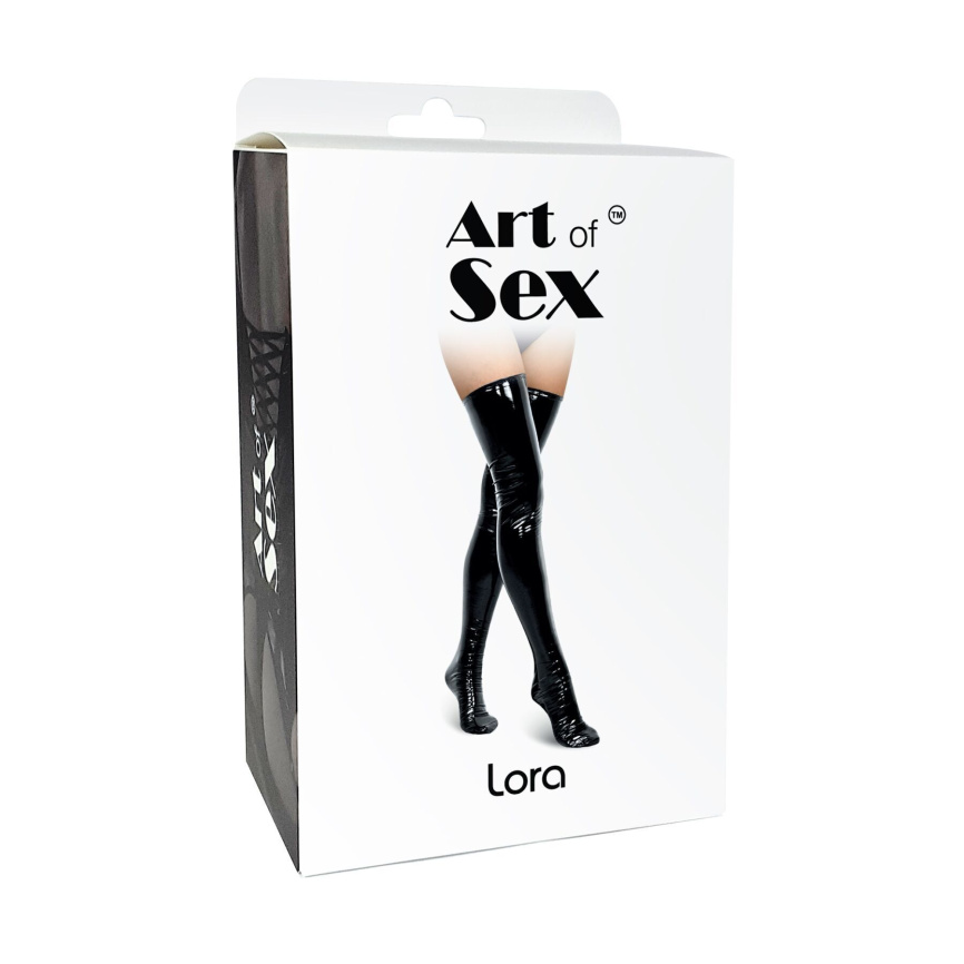 Сексуальні вінілові панчохи Art of Sex - Lora, розмір M, колір червоний фото 3