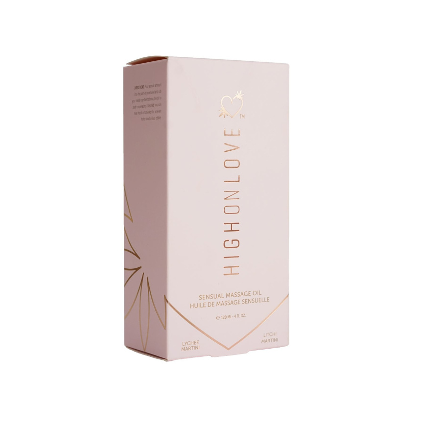 Масажна олія HighOnLove Massage Oil - Lychee Martini (120 мл) з маслом насіння конопель фото 3