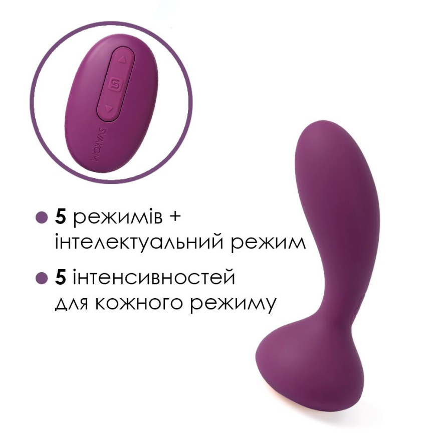 Масажер простати та вібратор точки G з пультом Svakom Julie Violet фото 3