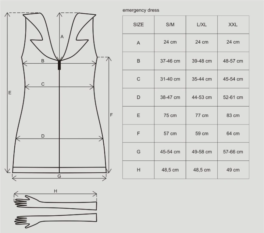 Эротический костюм медсестры Obsessive Emergency dress S/M, white, платье, стринги, перчатки, чепчик, стетоскоп фото 4