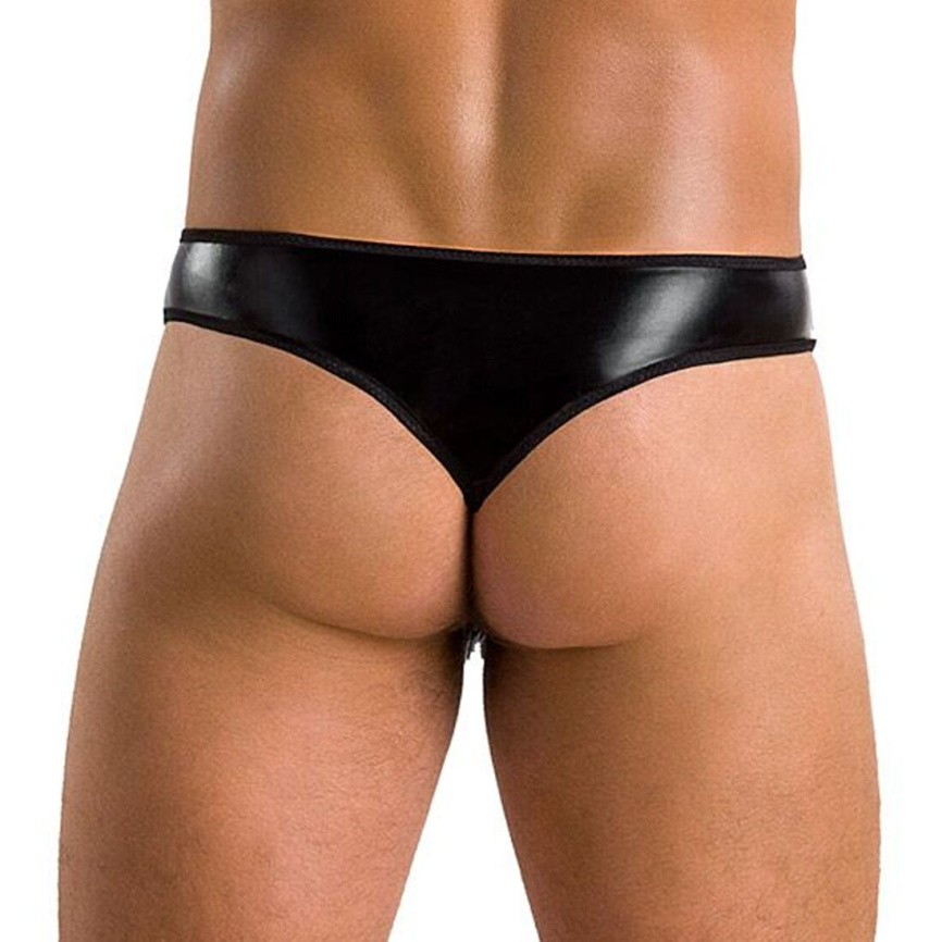 Чоловічі стринги Passion 033 THONG PAUL L/XL Black, під латекс фото 8