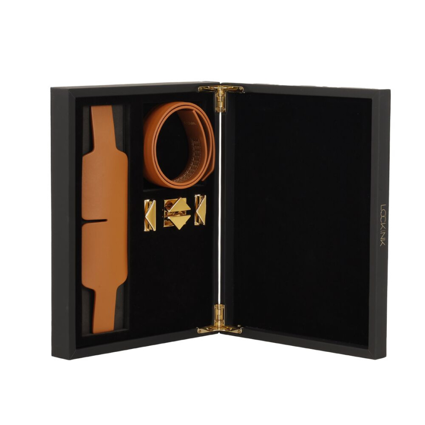 Маска на очі LOCKINK Blindfold Kit, коричнева, натуральна шкіра, регульований обсяг фото 6