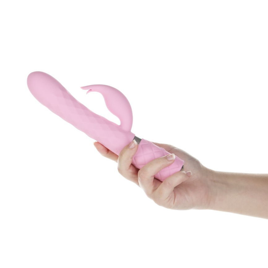 Розкішний кролик з ротацією та вібрацією Pillow Talk Lively Pink, кристал Сваровскі фото 7