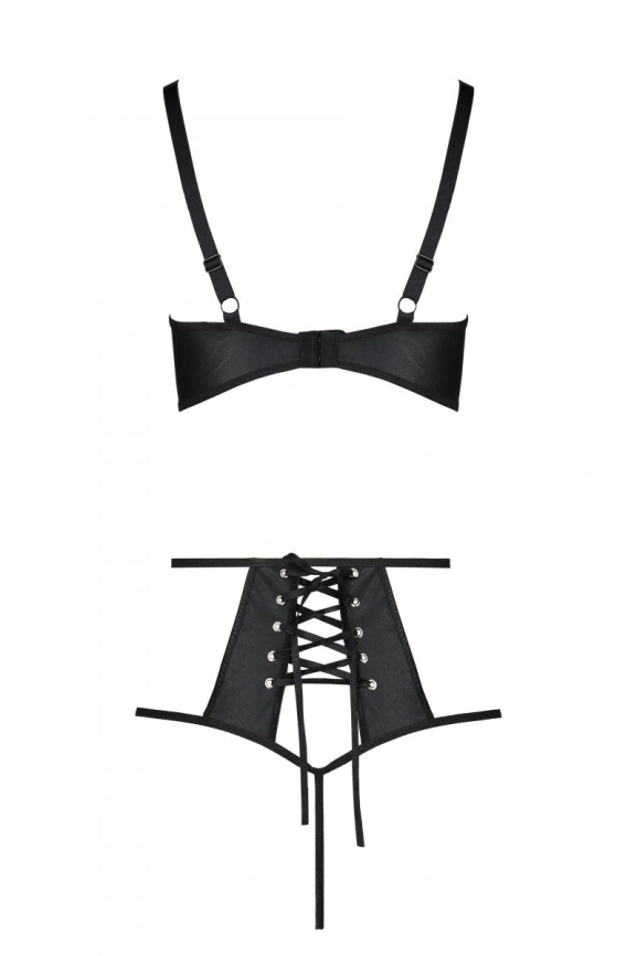 Распродажа!!! Комплект из эко-кожи Passion Tamaris Set black S/M, бюстгальтер и трусики фото 4