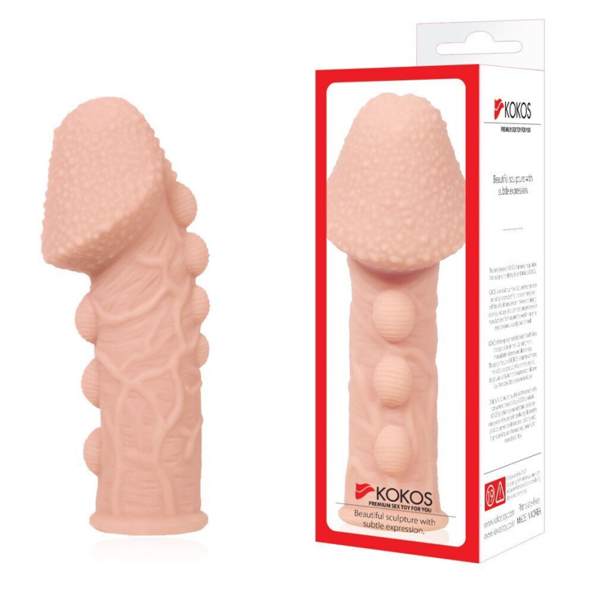 Насадка на член Kokos Extreme Sleeve ES.09 розмір S, потовщувальна, стимулюючий рельєф фото 3