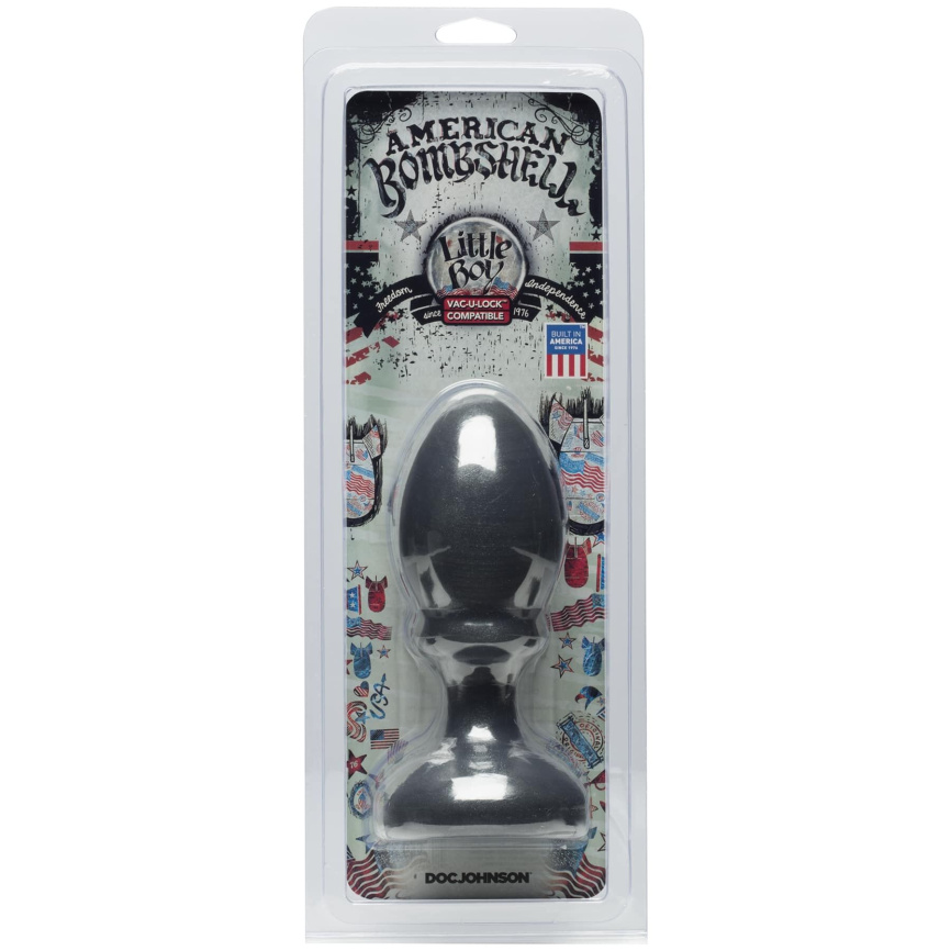 Анальна пробка Doc Johnson American Bombshell Little Boy - Gun Metal, діаметр 5,59 см фото 2