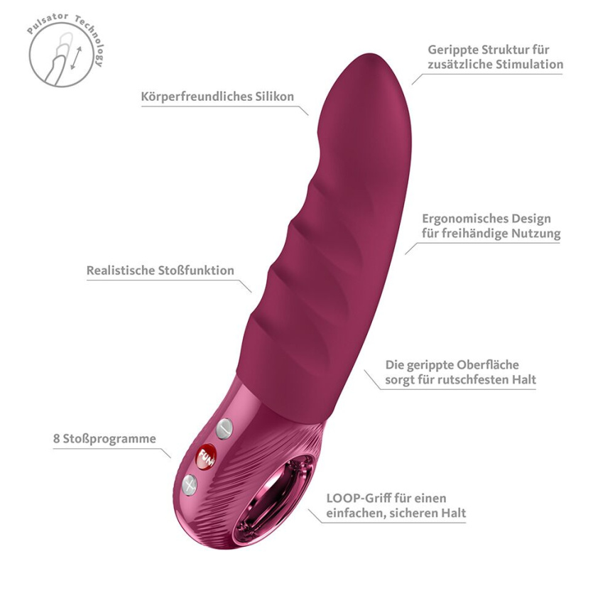 Пульсатор Fun Factory Stronic Deep, Wine Red, 8 режимів роботи, перезаряджуваний фото 9