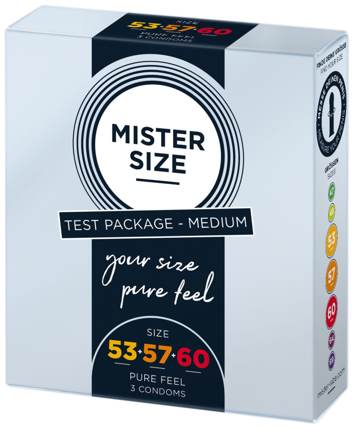 Набір презервативів Mister Size - pure feel - 53–57–60 (3 condoms), 3 розміри, товщина 0,05 мм фото 2