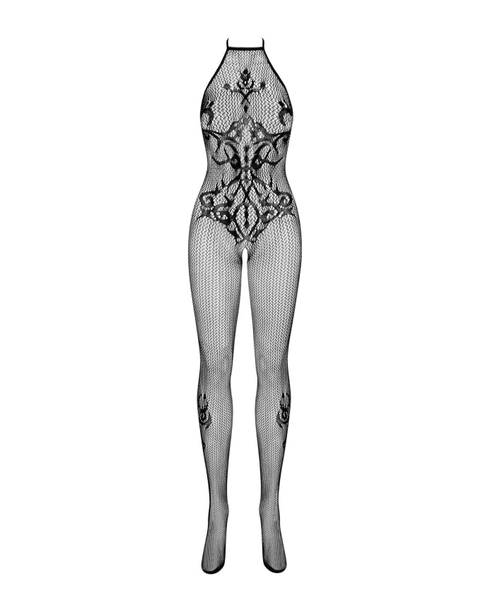 Бодістокінг Obsessive Bodystocking G308 S/M/L, халтер, декор у вигляді татуювання фото 5