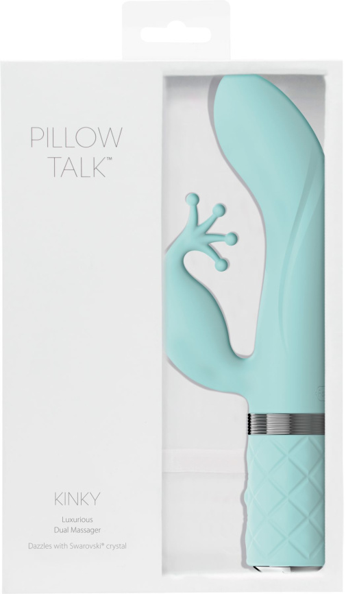 Розкішний вібратор-кролик Pillow Talk - Kinky Teal з кристалом Сваровські, потужний фото 11