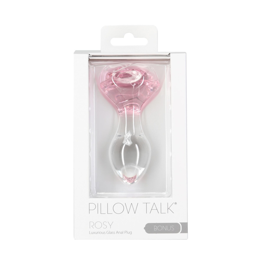 Скляна анальна пробка Pillow Talk Rosy Luxurious Glass Anal Plug, ⌀3,3 см, віброкуля в подарунок фото 5