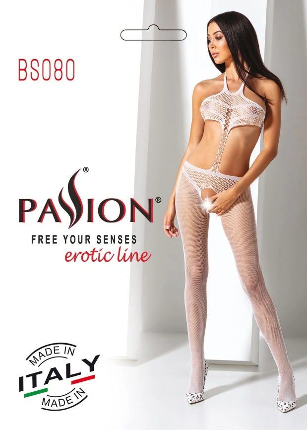 Открытый бодистокинг Passion BS080 white фото 6