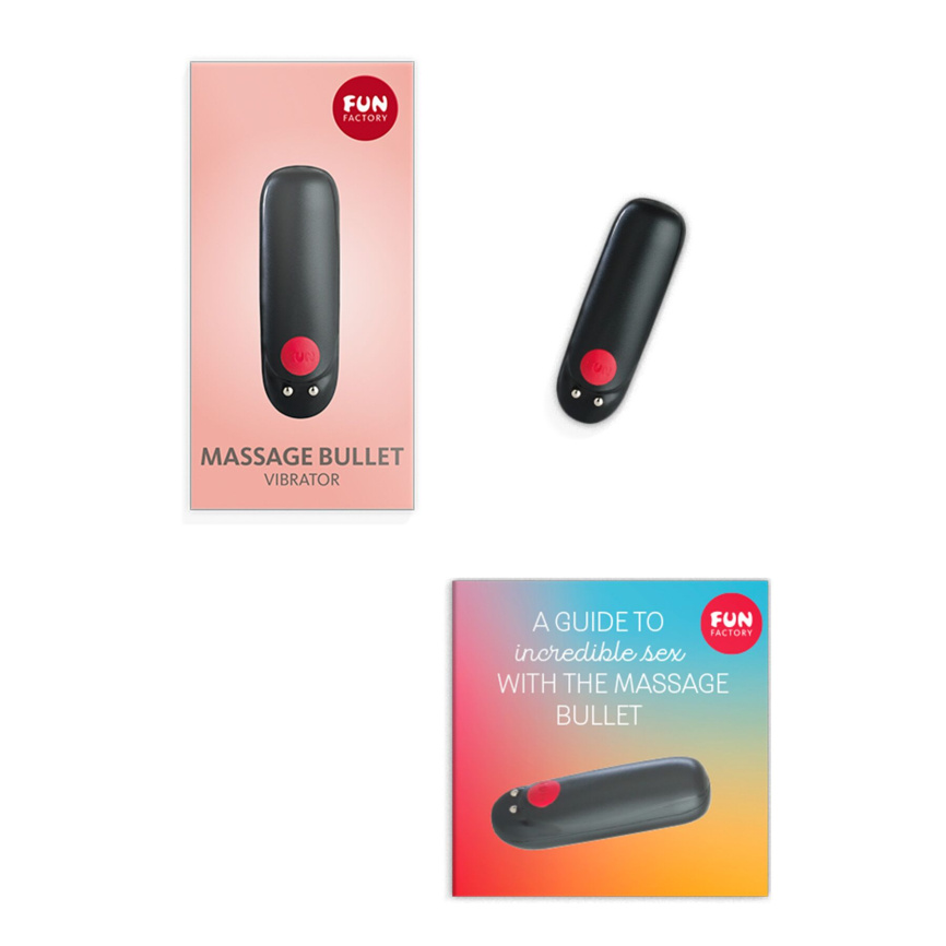 Віброкуля Fun Factory Massage BULLET, чорна, діаметр 2,5 см, 3 швидкості, 3 малюнки вібрації фото 4