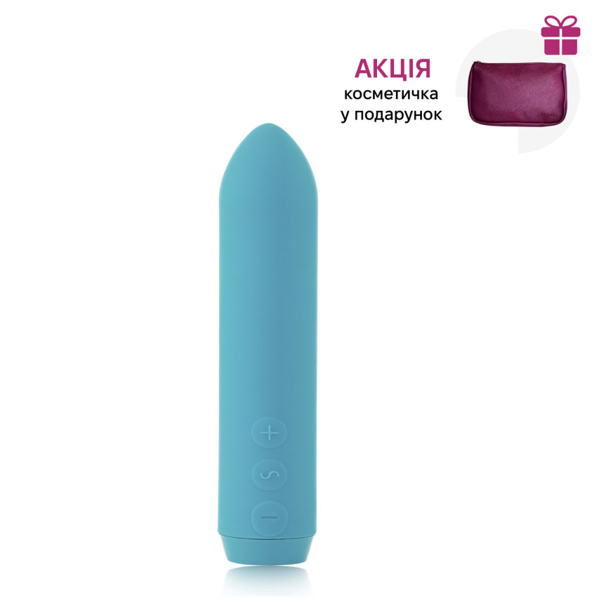 Мінівібратор Je Joue - Classic Bullet Vibrator Teal з глибокою вібрацією і фіксацією на палець  + подарунок косметичка фото 3