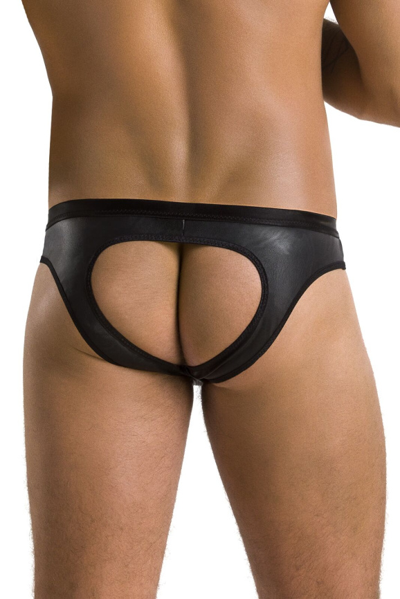 Чоловічі сліпи з вирізами Passion 041 SLIP JOE XXL/XXXL Black, екошкіра, відкриті сідниці фото 2
