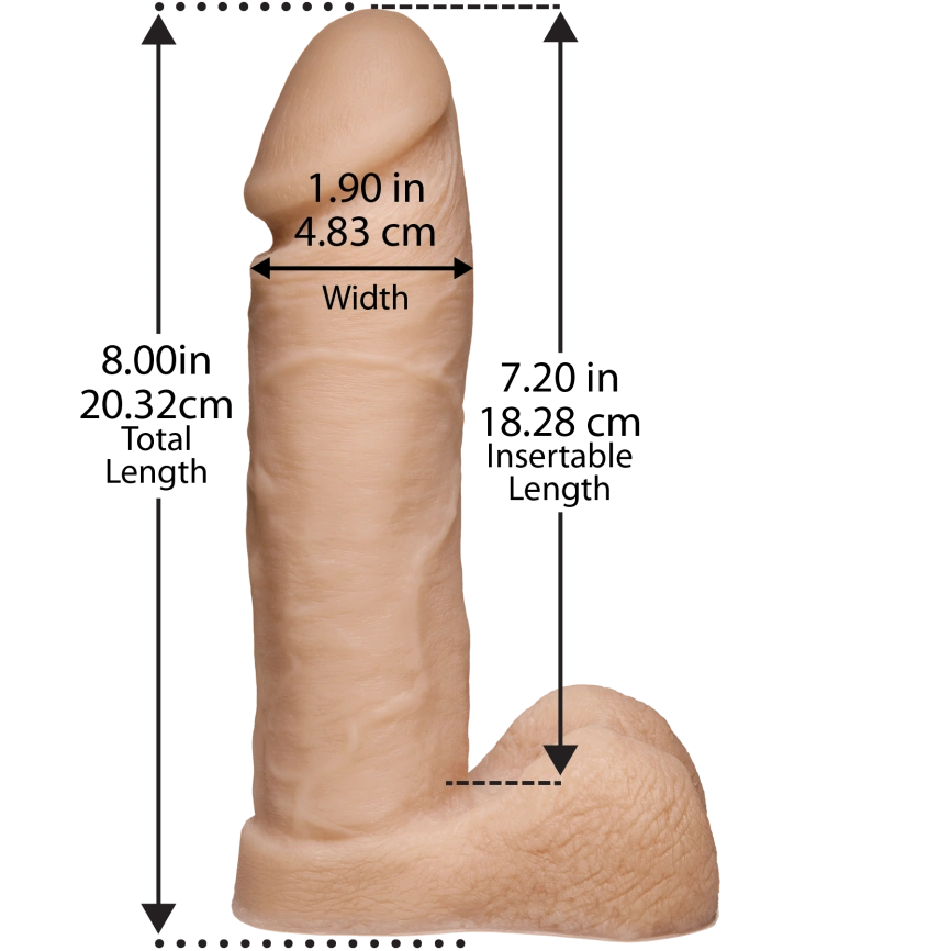 Фаллоимитатор Doc Johnson Platinum TRUSKYN - The Tru Ride 8 Inch, диаметр 4,8см, двухслойный силикон фото 2