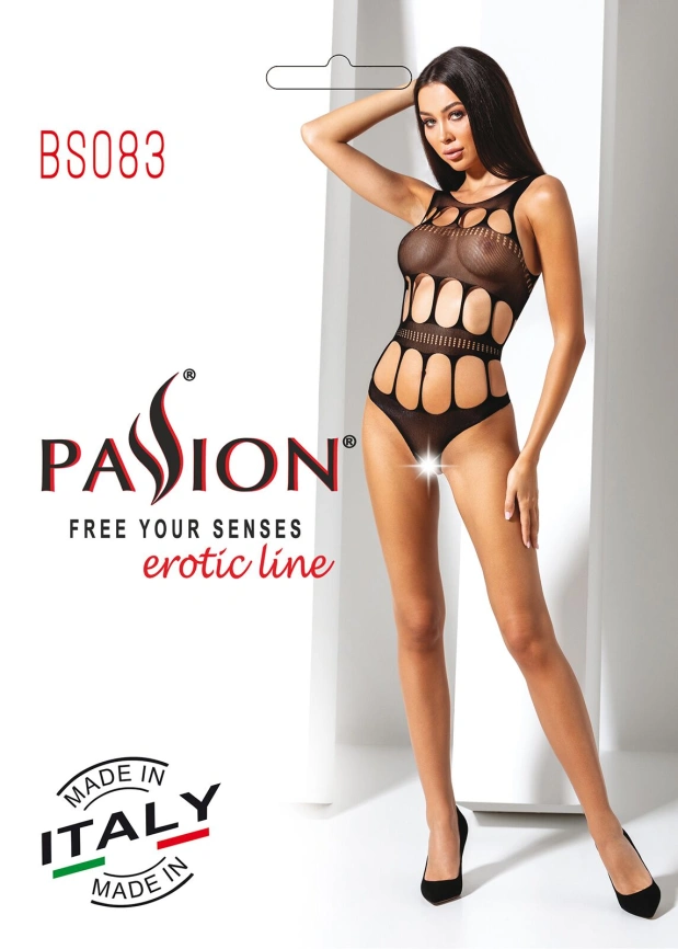 Сексуальный боди с вырезами Passion BS083 black фото 8