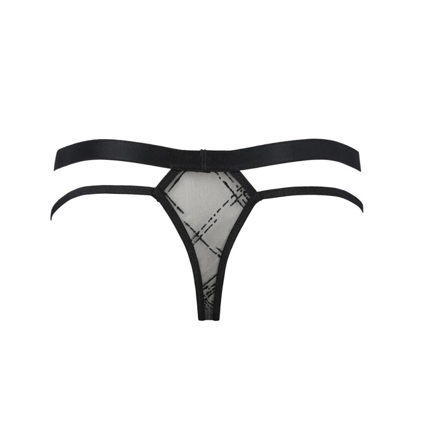 Мужские прозрачные стринги Passion 029 THONG COLLIN L/XL Black, сетка фото 12