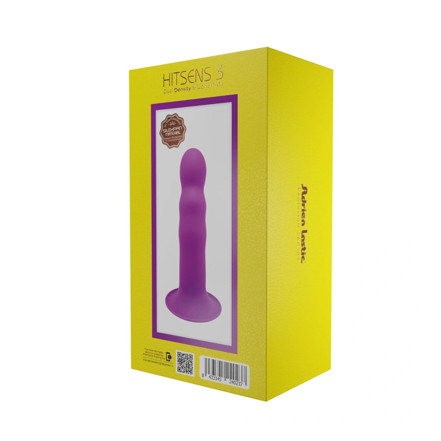 Дилдо с присоской Adrien Lastic Hitsens 3 Purple, отлично для страпона, диам. 4,1см, длина 18,2см фото 8