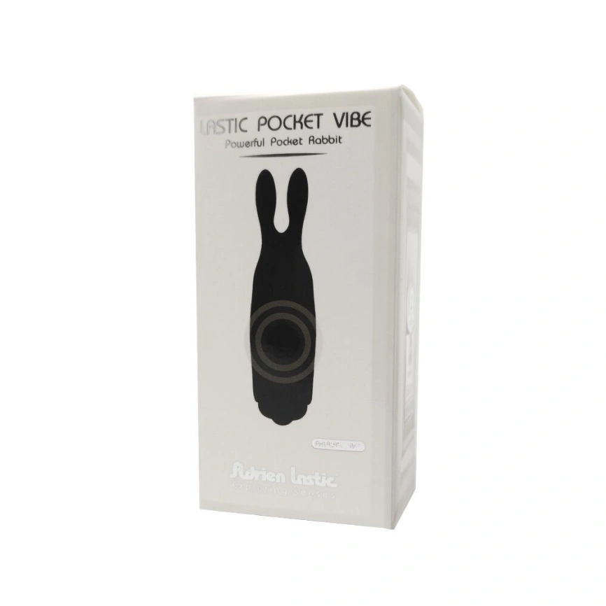 Вибропуля Adrien Lastic Pocket Vibe Rabbit Black со стимулирующими ушками фото 5