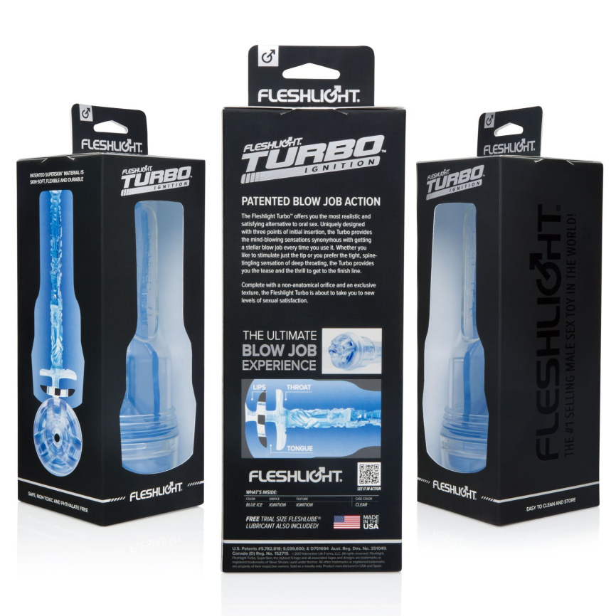 Мастурбатор Fleshlight Turbo Ignition Blue Ice (імітатор мінету) фото 3