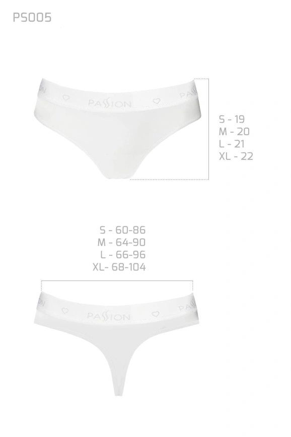 Трусики-бразилиана из хлопка Passion PS005 PANTIES S, white фото 3