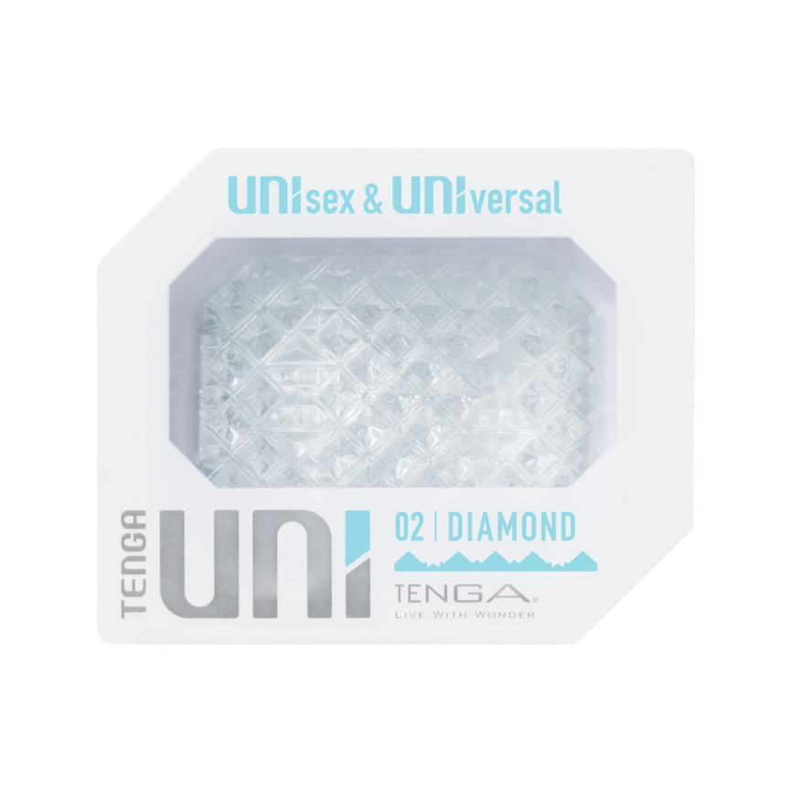 Унісекс-стимулятор Tenga UNI Diamond, білий, із зубчастим рельєфом, лубрикант у комплекті фото 1