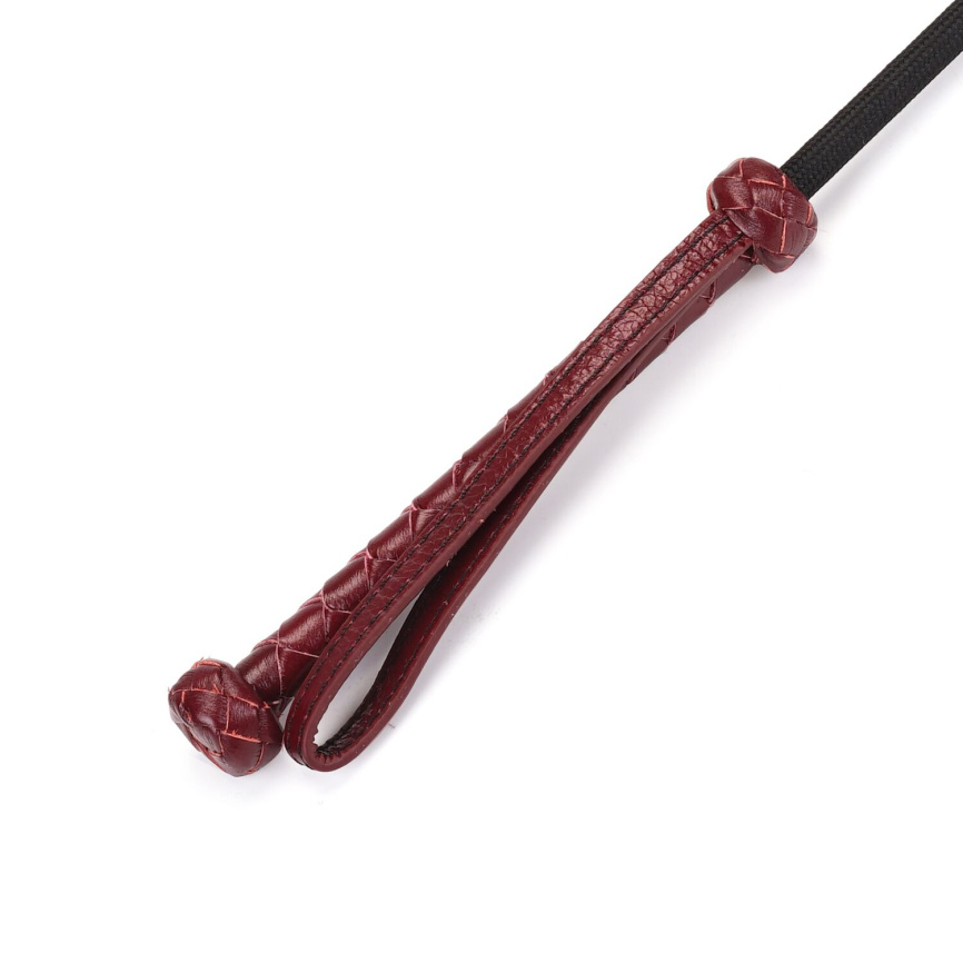 Шльопалка-сердечко Liebe Seele Wine Red Riding Crop with Heart-Shape Tip, натуральна шкіра фото 2