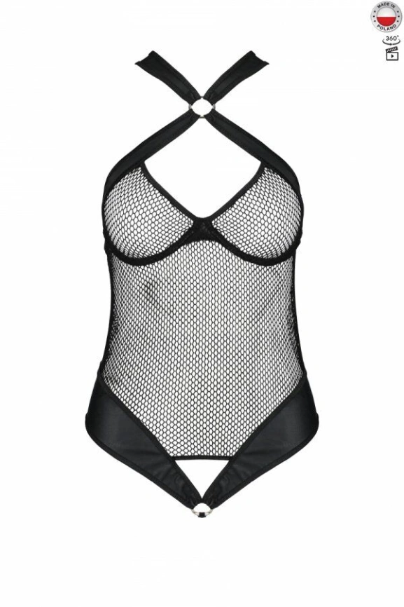 Сетчатый боди с халтером Passion Amanda Body S/M, black фото 5