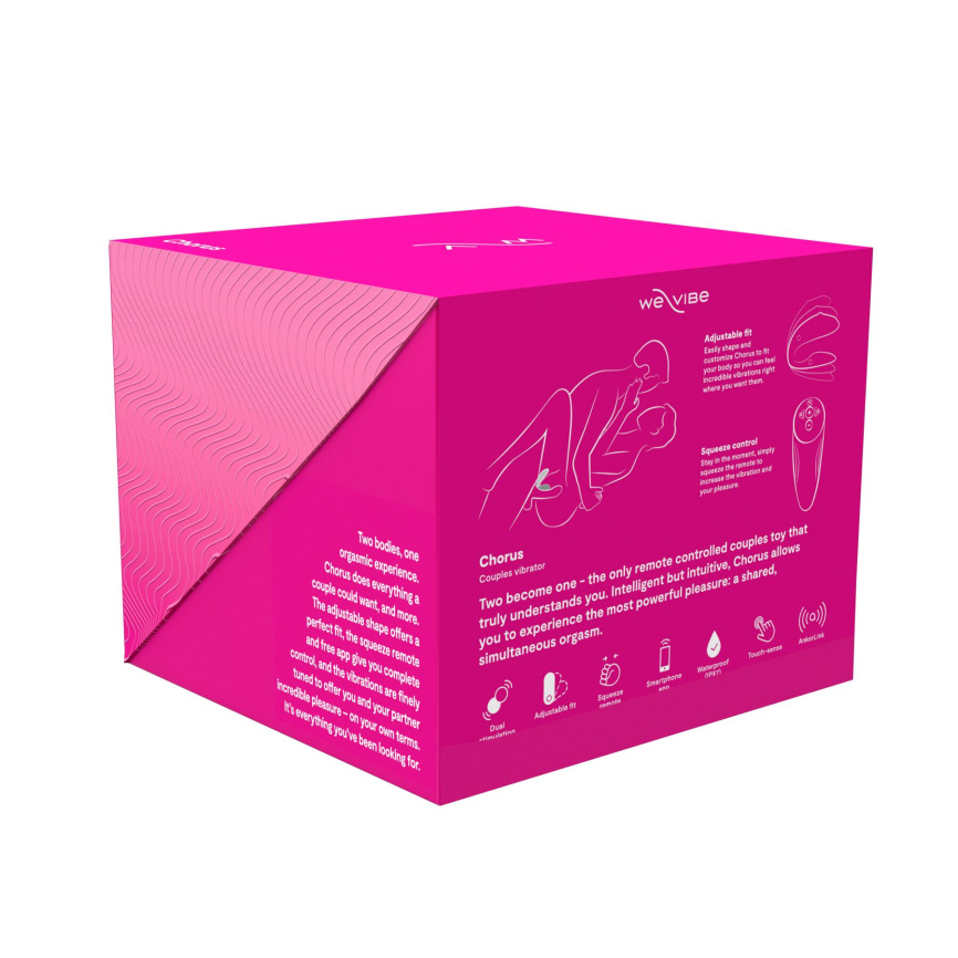 Смарт-вібратор для пар We-Vibe Chorus Cosmic Pink, сенсорне керування вібраціями стисненням пульта фото 11