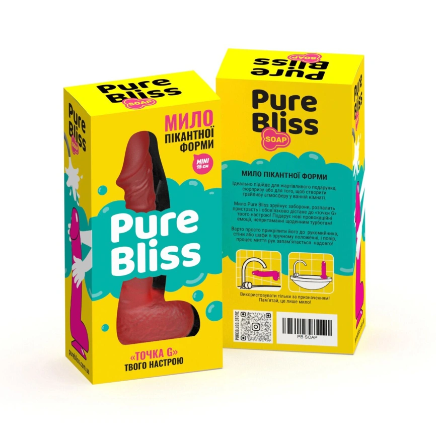 Мыло в форме пениса Pure Bliss MINI Red, крафтовое мыло-член, натуральное фото 7