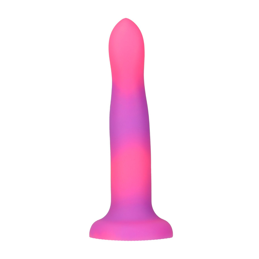 Фалоімітатор, що світиться в темряві, ADDICTION Rave 8″, Glow in the Dark Dildo Pink Purple, 20,3 см фото 3