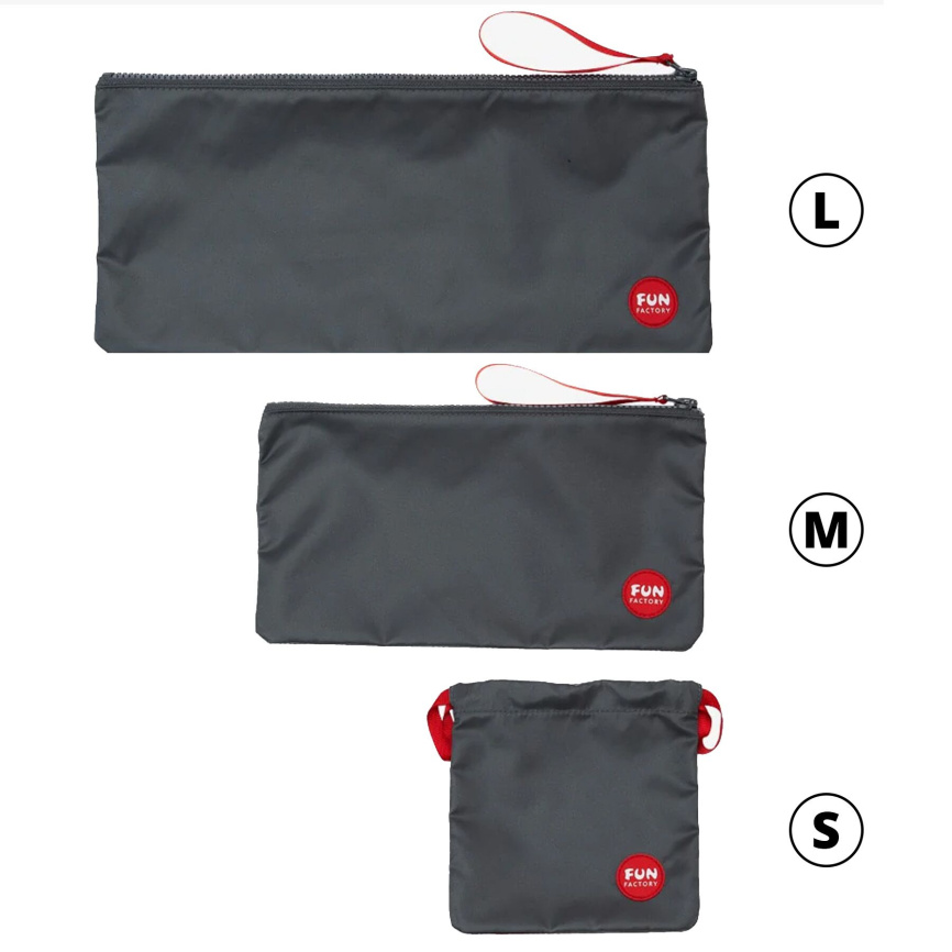 Сумка для секс-іграшок Fun Factory TOYBAG, S, сіра, кисет, 14x14 см  фото 3
