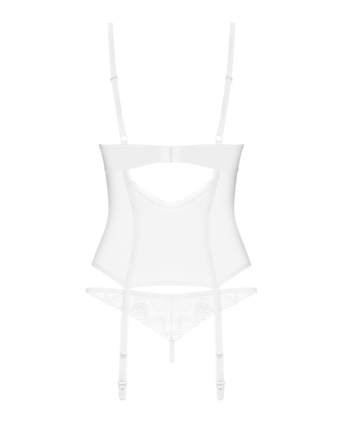 Корсет Obsessive Alissium corset&thong XL/2XL, гнучкі кісточки, відкрита спина, стрінги в комплекті фото 7