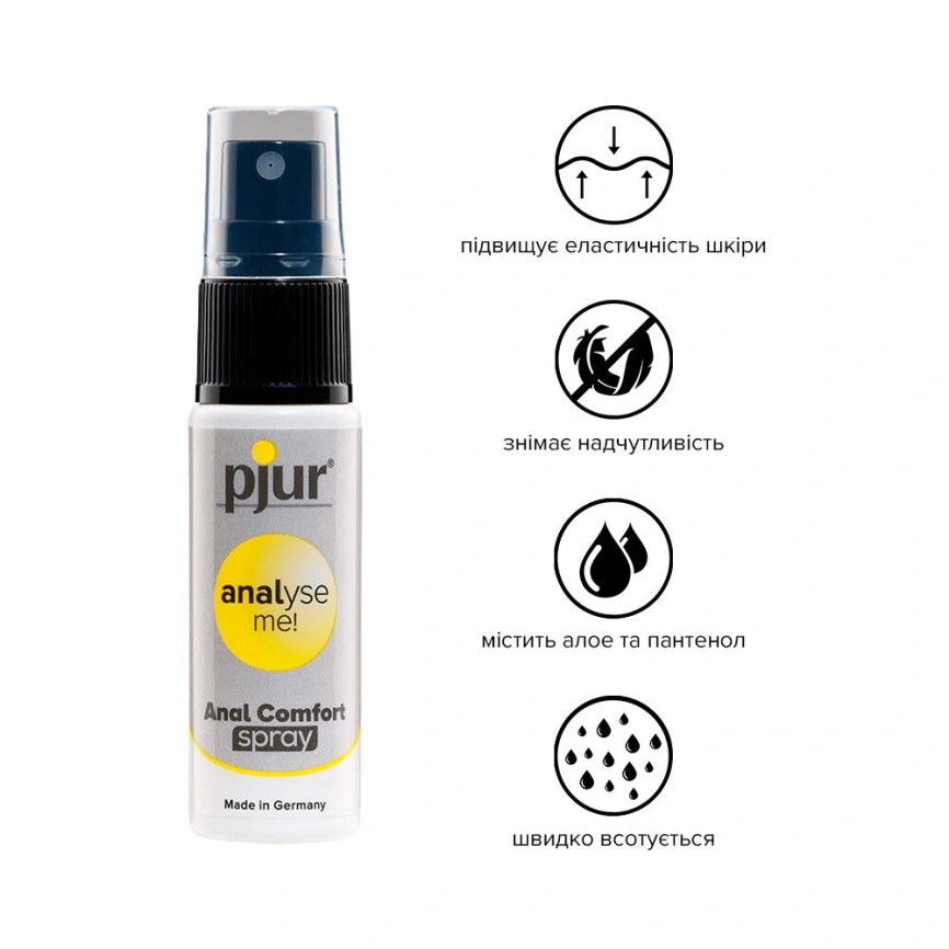 Расслабляющий анальный спрей pjur analyse me! Spray 20 мл, с пантенолом и алоэ, концентрированный фото 2