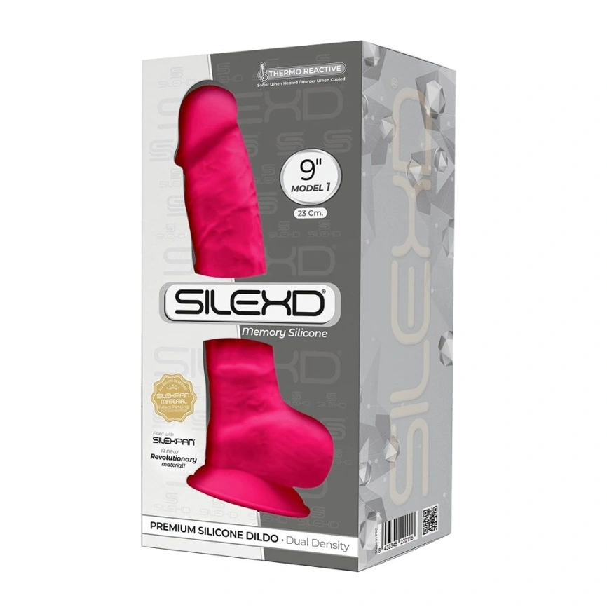 Фаллоимитатор SilexD Tomas Pink (MODEL 1 size 9in), двухслойный, силикон+Silexpan, диаметр 4,9см фото 3