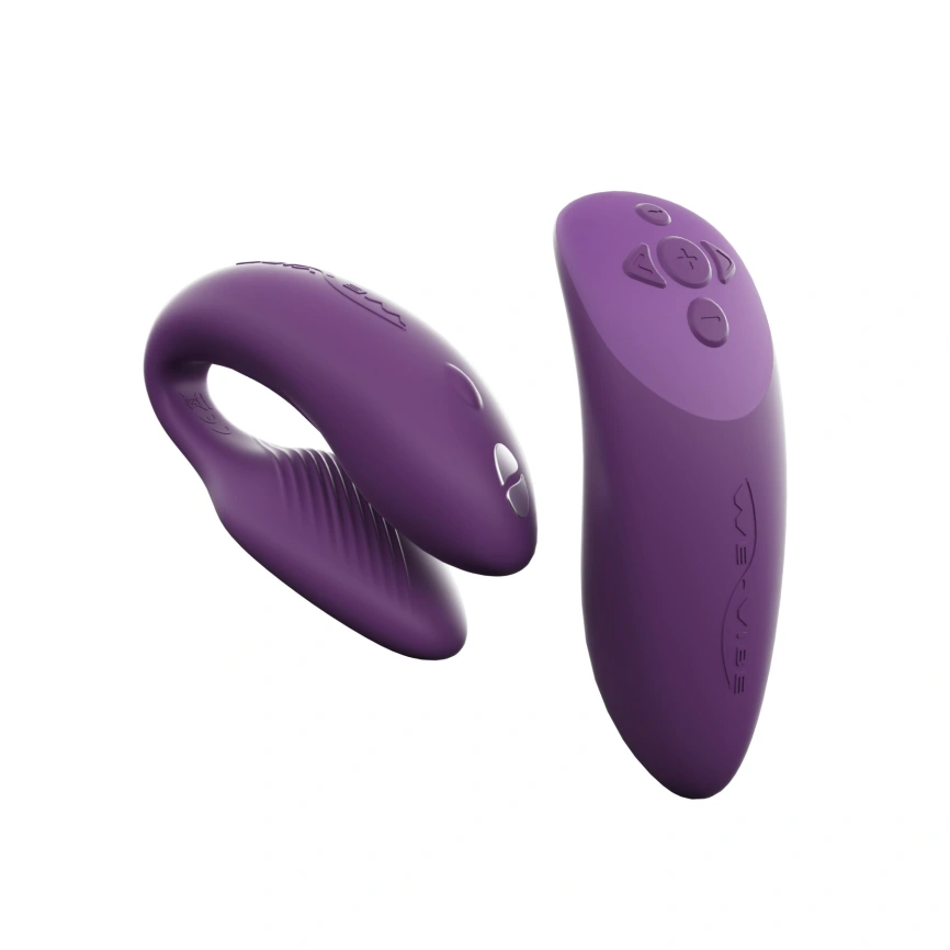 Смарт-вибратор для пар We-Vibe Chorus Purple, сенсорное управление вибрациями сжатием пульта фото 2