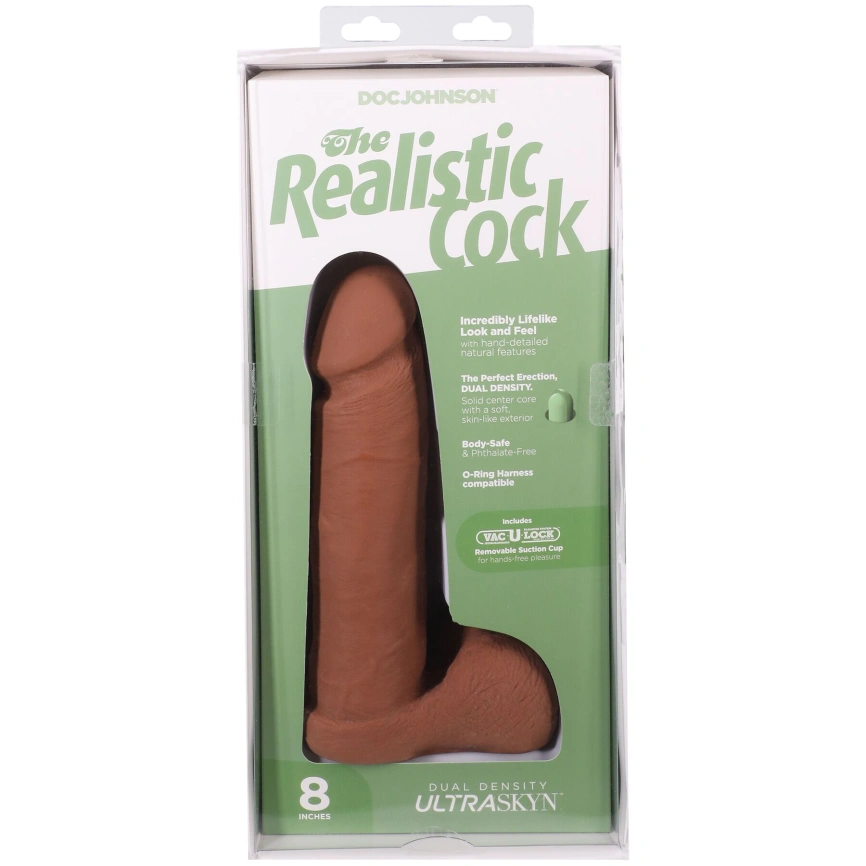 Фаллоимитатор Doc Johnson The Realistic Cock ULTRASKYN - 8 Inch with Balls Caramel фото 10
