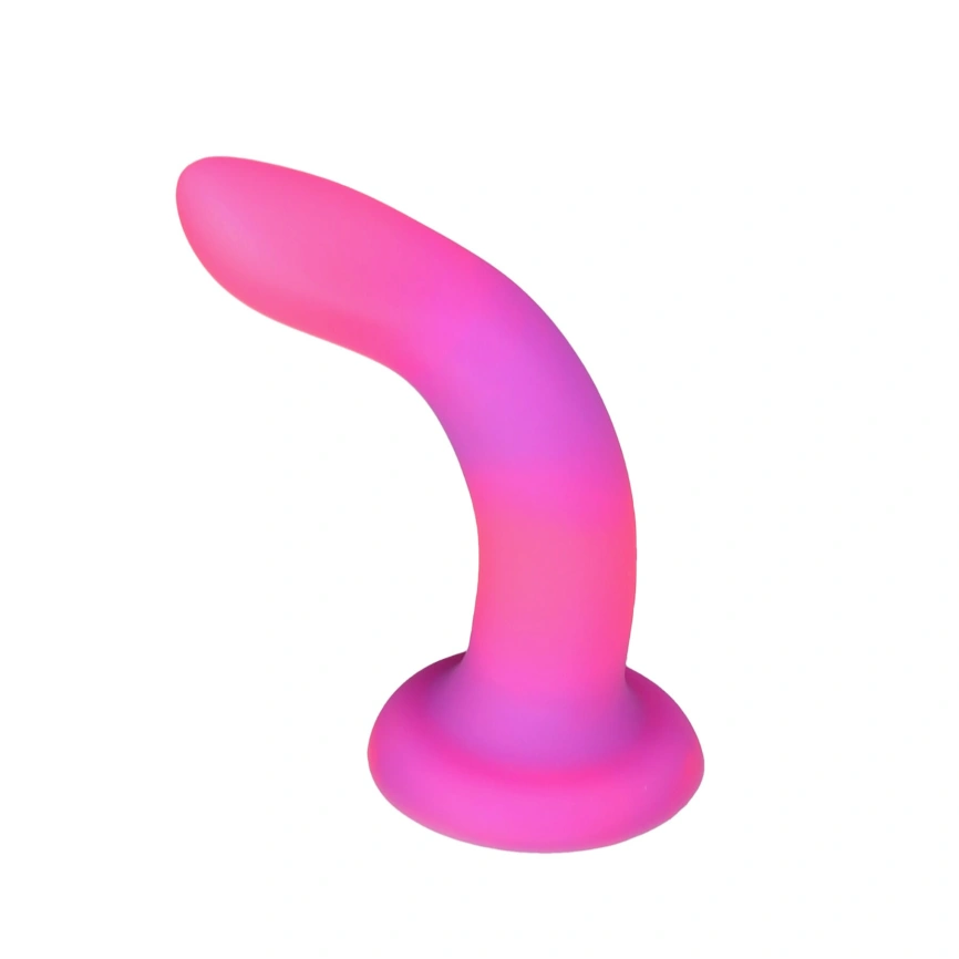 Светящийся в темноте фаллоимитатор ADDICTION Rave 8″ Glow in the Dark Dildo Pink Purple, 20,3 см фото 2
