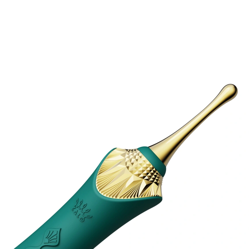 Вагинально-клиторальный вибратор Zalo — Bess Turquoise Green, многофункциональный с насадками фото 3
