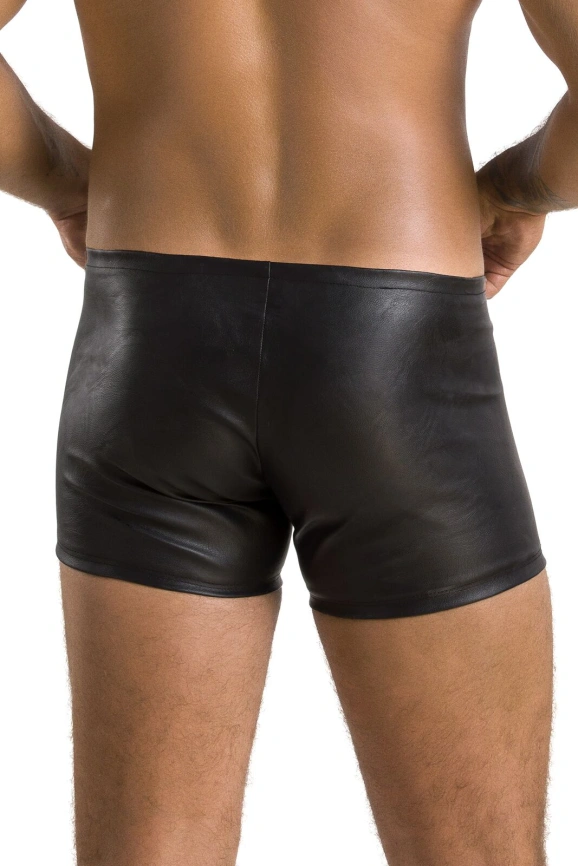 Мужские кожаные боксеры с молниями Passion 049 SHORT MATT XXL/XXXL Black фото 2