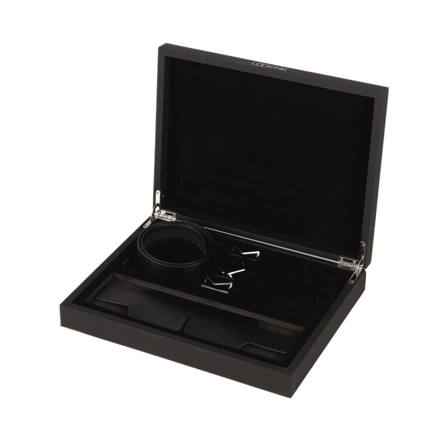 Маска на глаза LOCKINK Blindfold Kit, черная, натуральная кожа, регулируемый объем фото 7