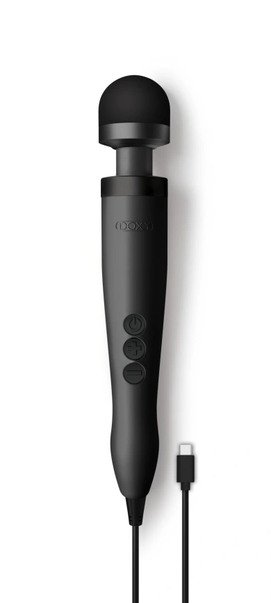Вибромассажер DOXY3 USB-C Massager MATTE BLACK, кабель USB-C, регулируемая интенсивность, компактный фото 4