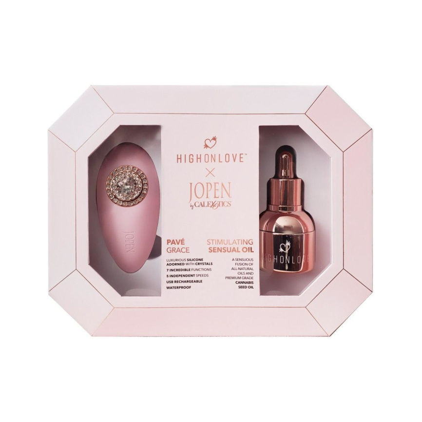 Подарунковий набір HighOnLove & JOPEN: Objects of Desire (краплі для клітора і вібратор з кристалами) фото 1