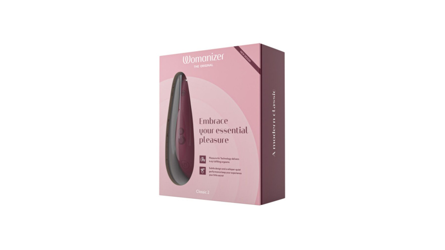 Вакуумний кліторальний стимулятор Womanizer Classic 2 - Bordeaux, 10 режимів, функція Afterglow фото 8