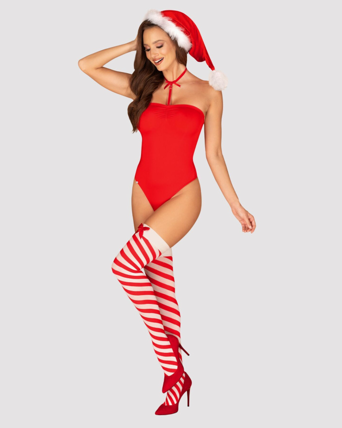 Боді Obsessive Kissmas teddy red L/XL (м'ята упаковка!!!) фото 1