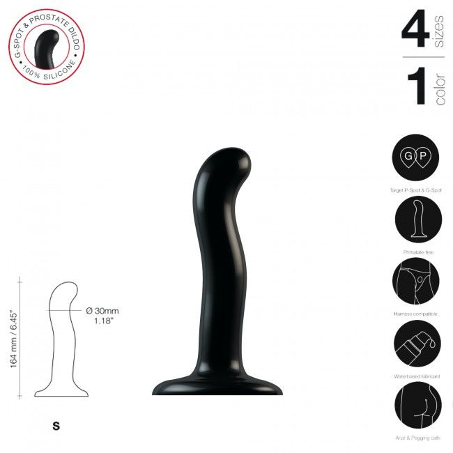 Насадка для страпона Strap-On-Me P&G-Spot Dildo, силікон, розмір S фото 2