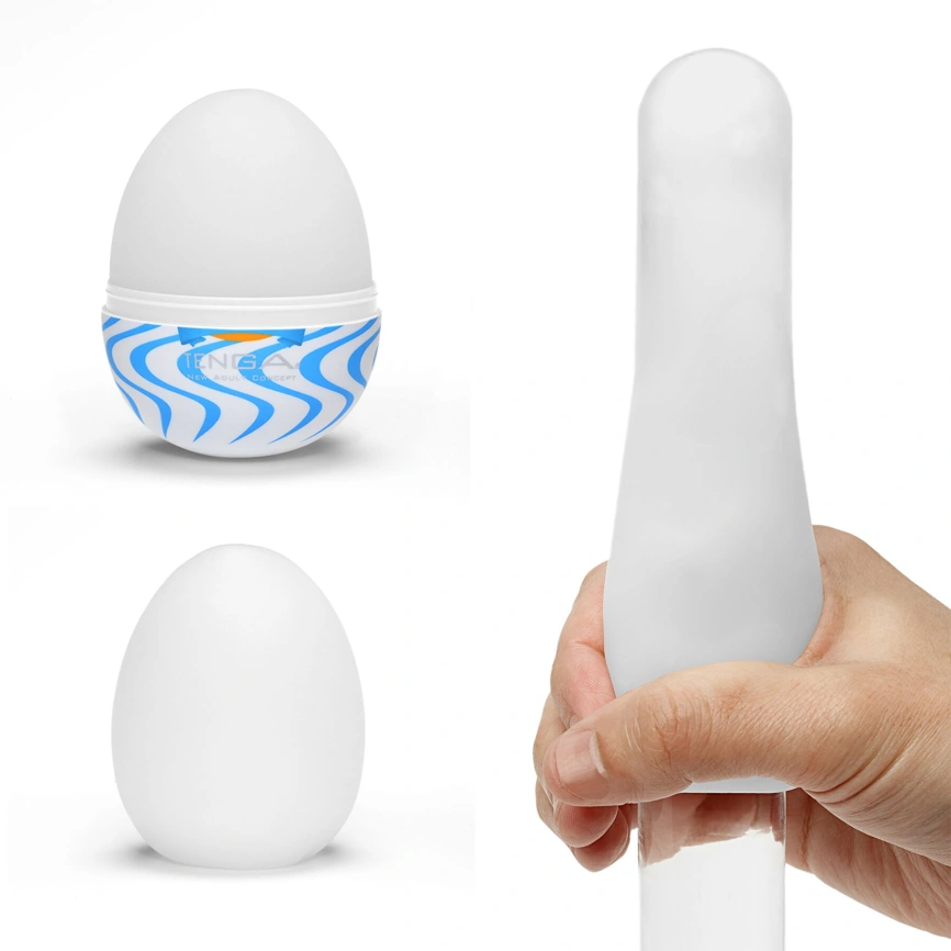 Мастурбатор-яйцо Tenga Egg Wind с зигзагообразным рельефом фото 3