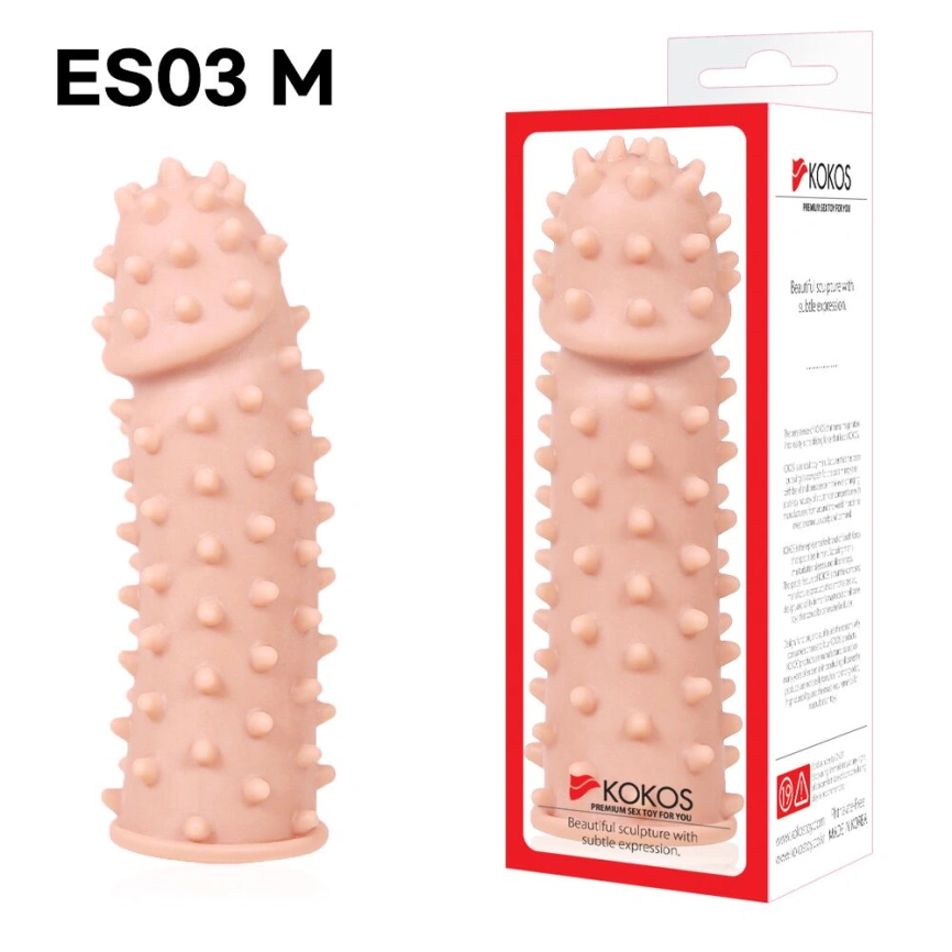 Насадка на член Kokos Extreme Sleeve ES.03 размер M, утолщающая, стимулирующий рельеф фото 3